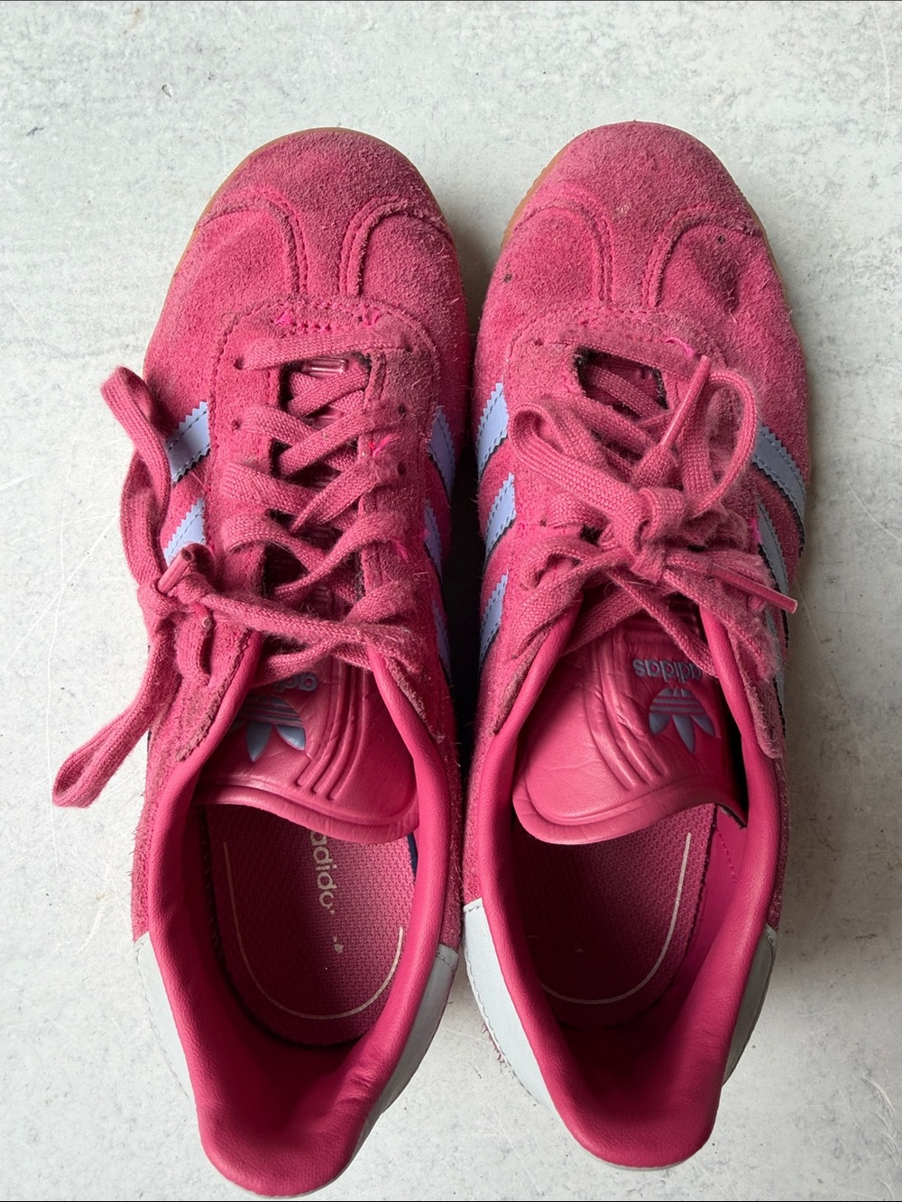 Adidas Gazelle Pink Blue Suede Gum Sneakers Kids Size 3